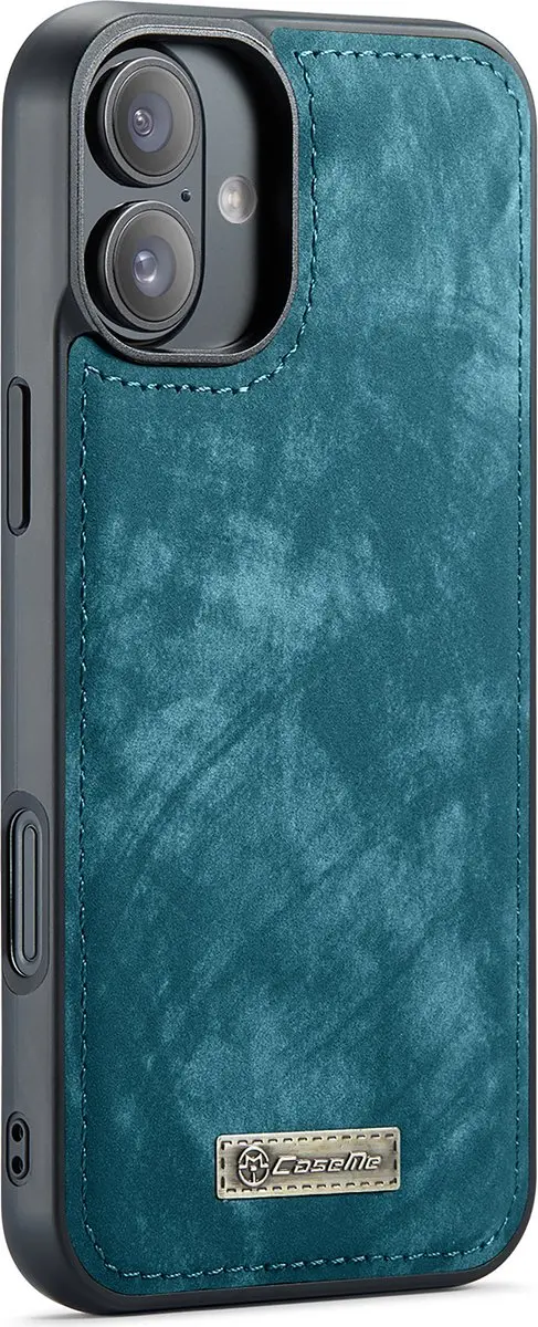 Caseme CSM-8551320 Bookcase Hoesje iPhone 16 - Effen Blauw - 10 Vakjes