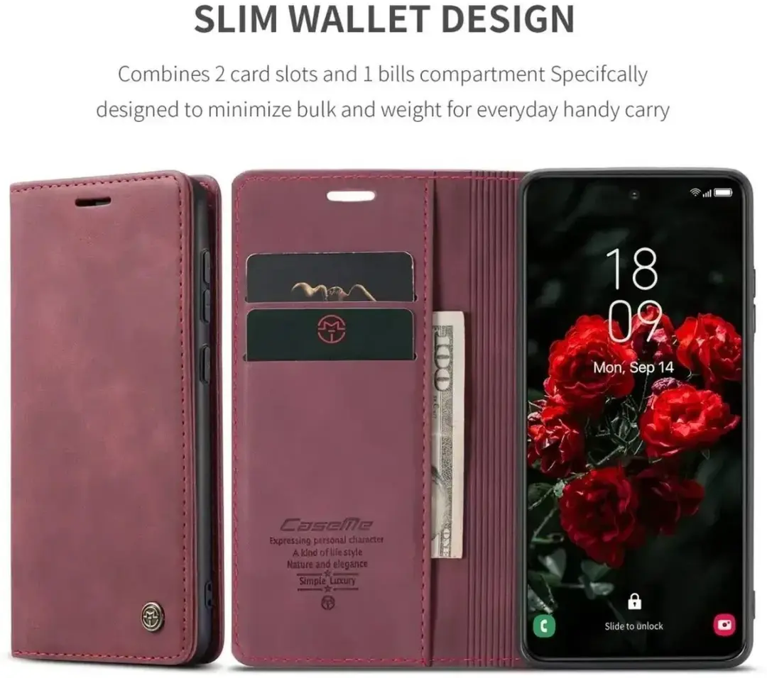 Caseme 013 Hoesje Samsung Galaxy S25 Plus - Book Case Rood