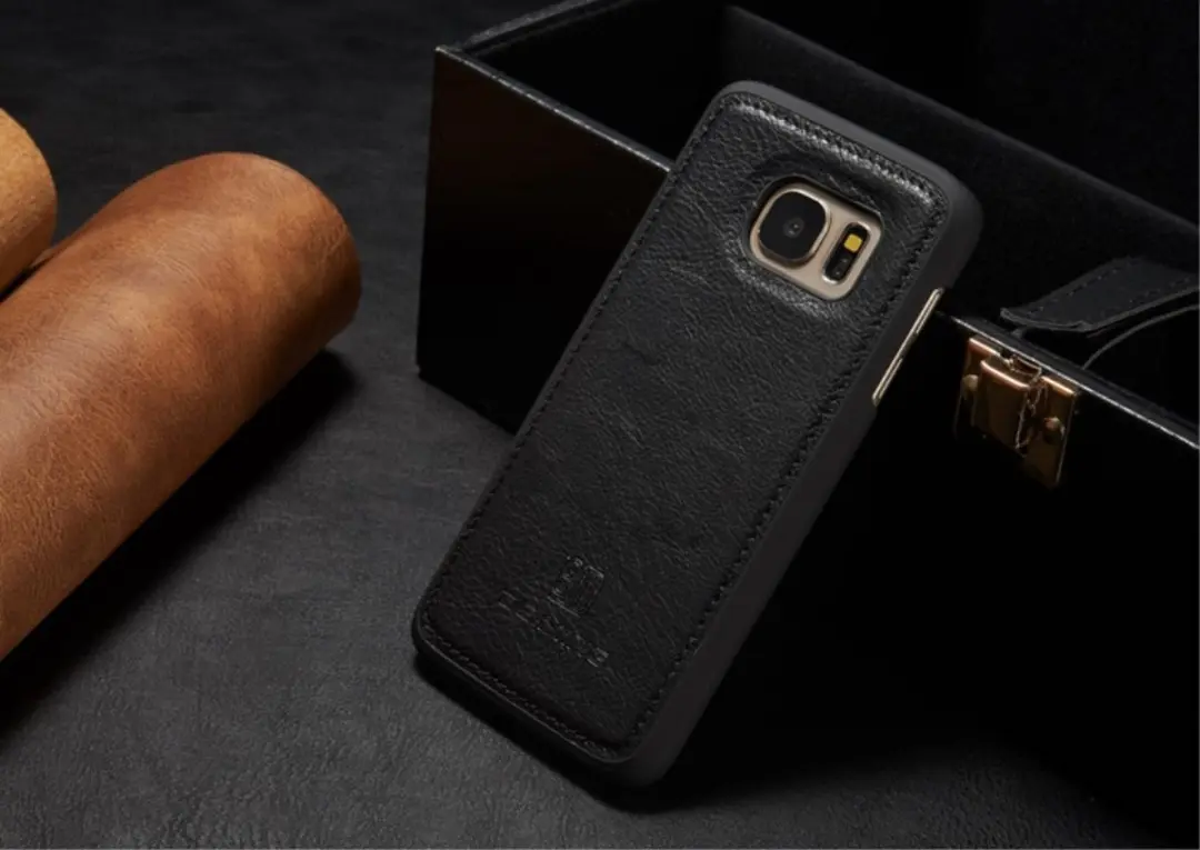 DG.MING Hoesje Samsung Galaxy S7 - Book Case & Back Cover - 3 Pasjes - Zwart