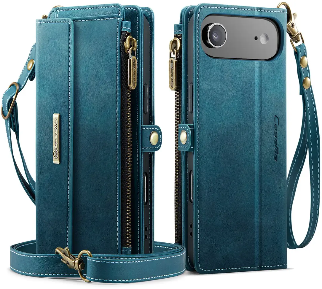 Caseme iPhone 17 Air Hoesje Portemonnee - Blauw - 9 Pasjes