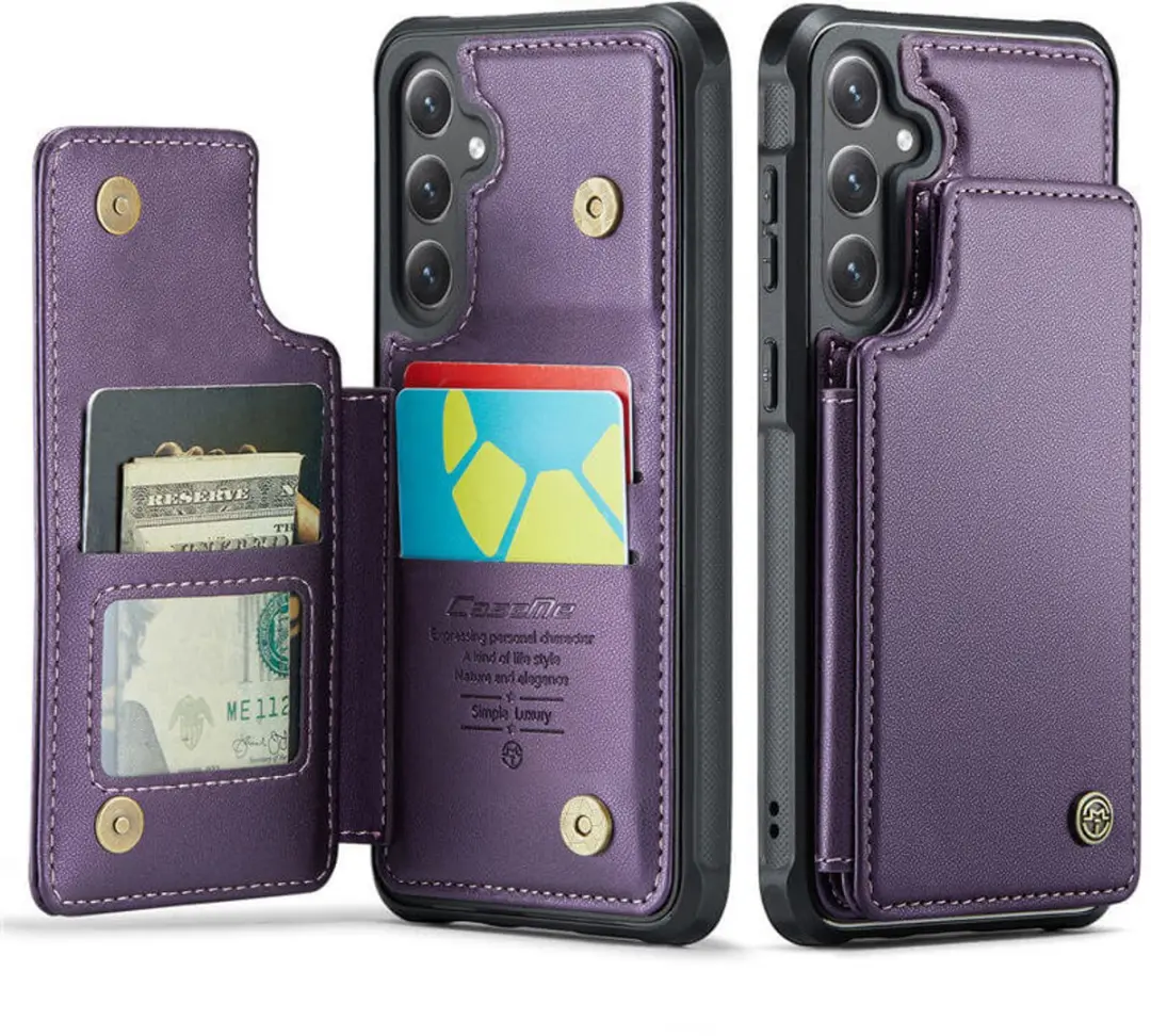 Caseme Portemonnee Backcover Galaxy S25 FE - Anti-RFID - 4 Pasjes - Paars