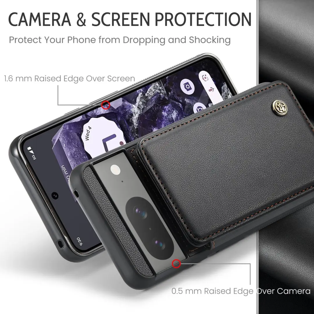 Caseme Portemonnee Backcover Pixel 8 - Anti-RFID - 4 Pasjes - Zwart