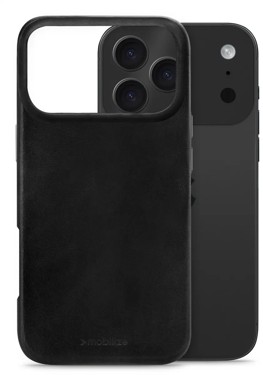 Mobilize iPhone 17 Pro MagSafe Hoesje - Echt Leer - Zwart