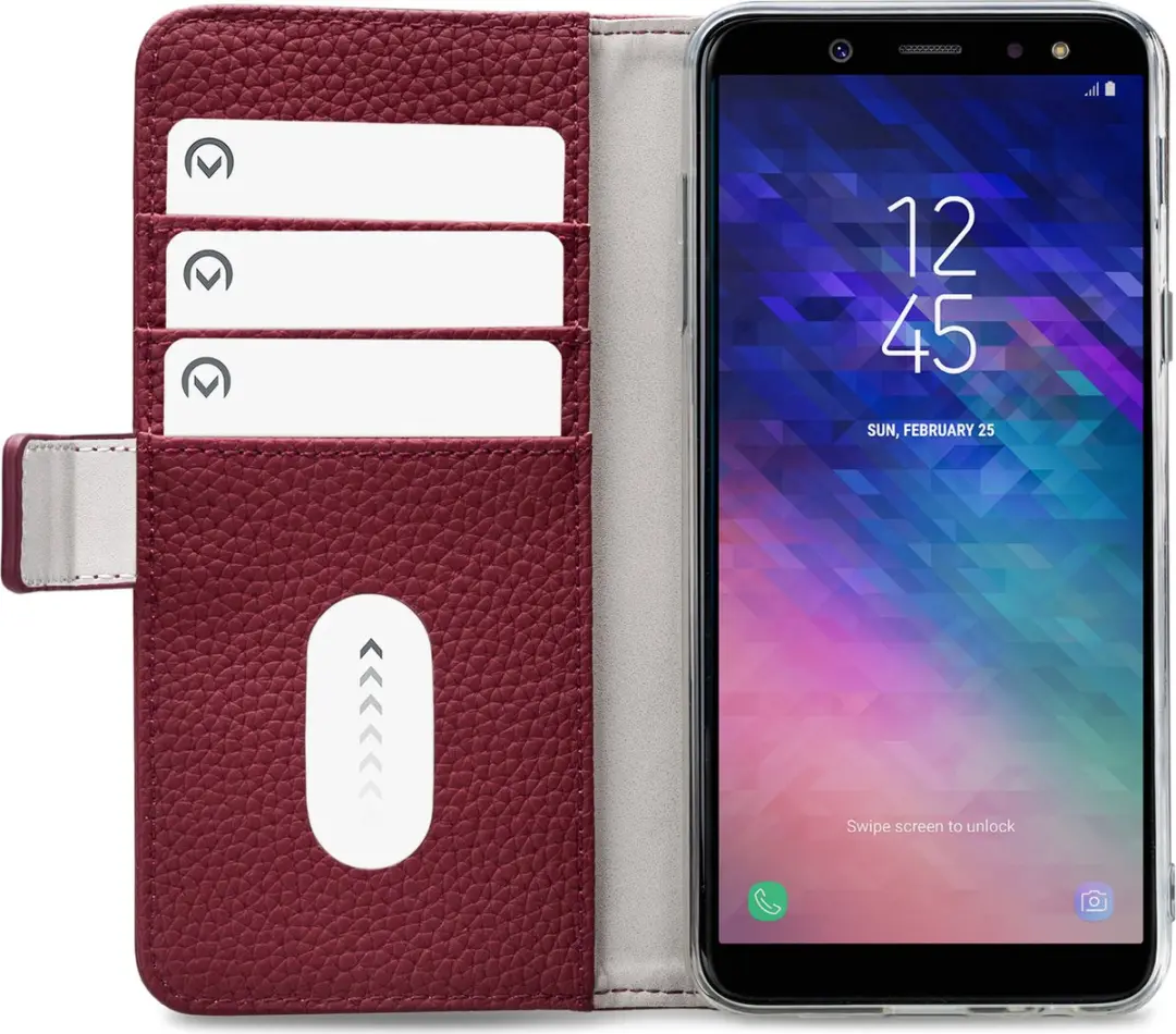 Mobilize Elite Gelly Bookcase Portemonnee Samsung Galaxy A6+ 2018 - 4 Pasjes - Bordeaux Rood