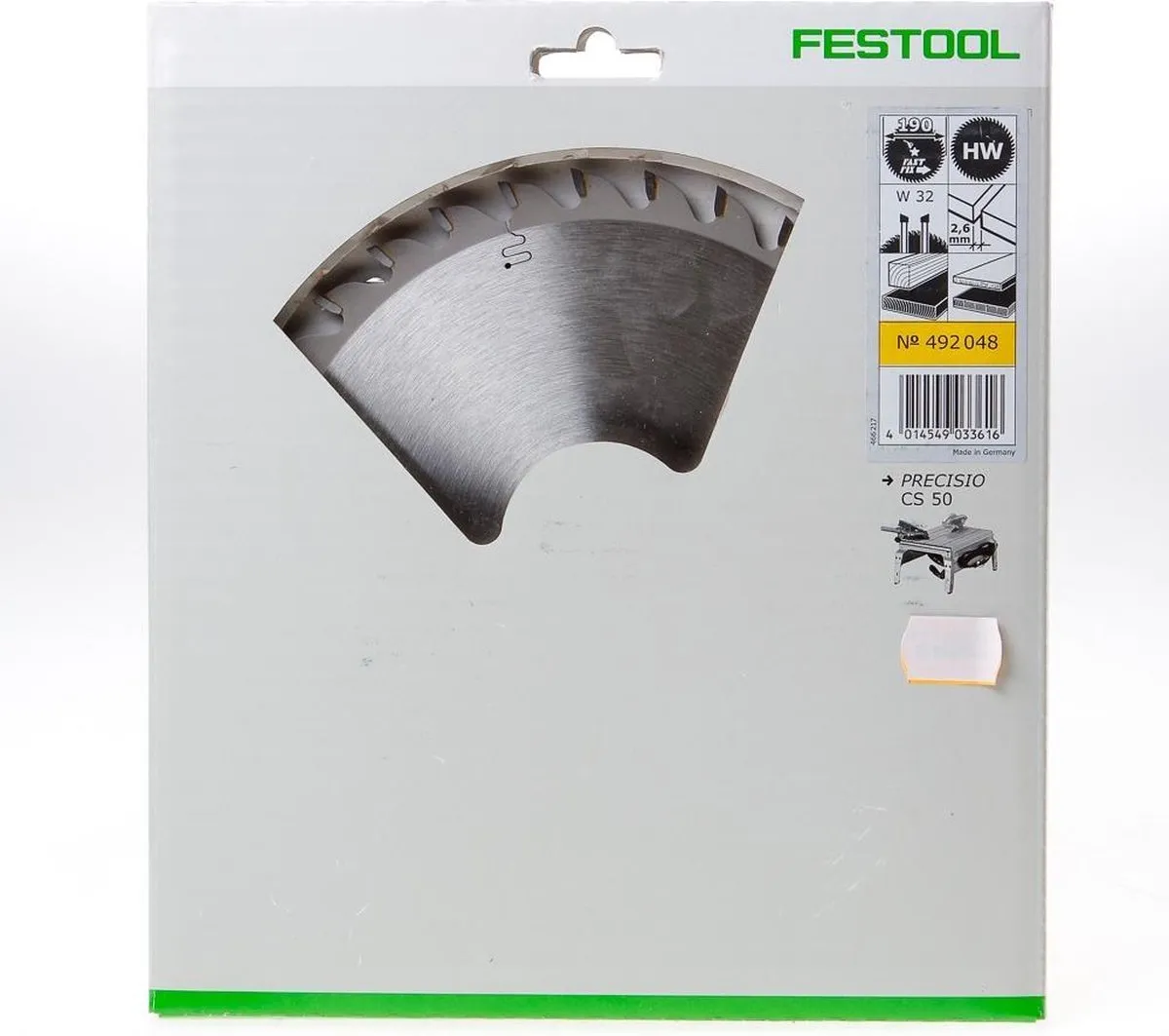 Festool CS50 Zaagblad 190mm 32 Tanden - Hout
