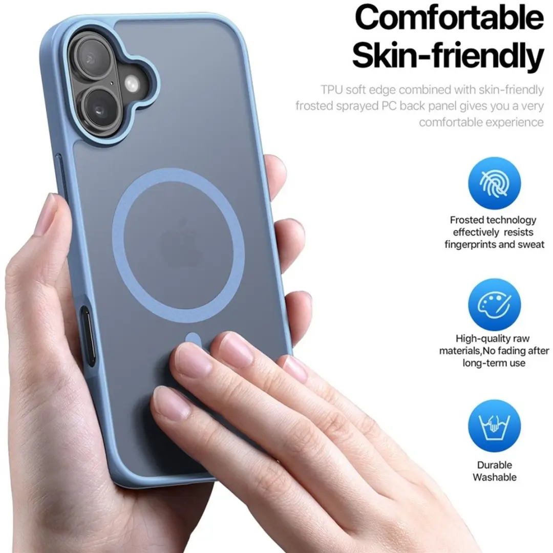 Dux Ducis Yind Series Hoesje iPhone 17 - Mat Transparant - Blauw - MagSafe