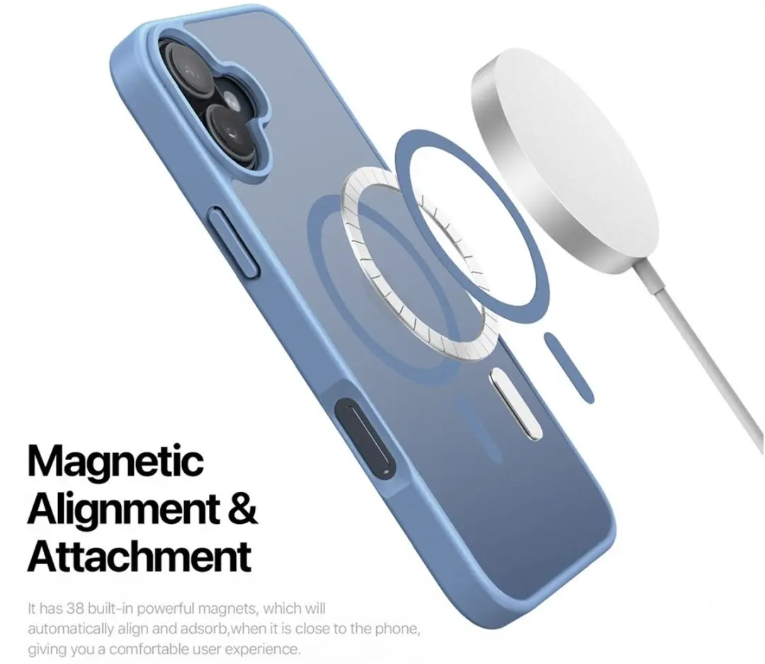 Dux Ducis Yind Series Hoesje iPhone 17 - Mat Transparant - Blauw - MagSafe