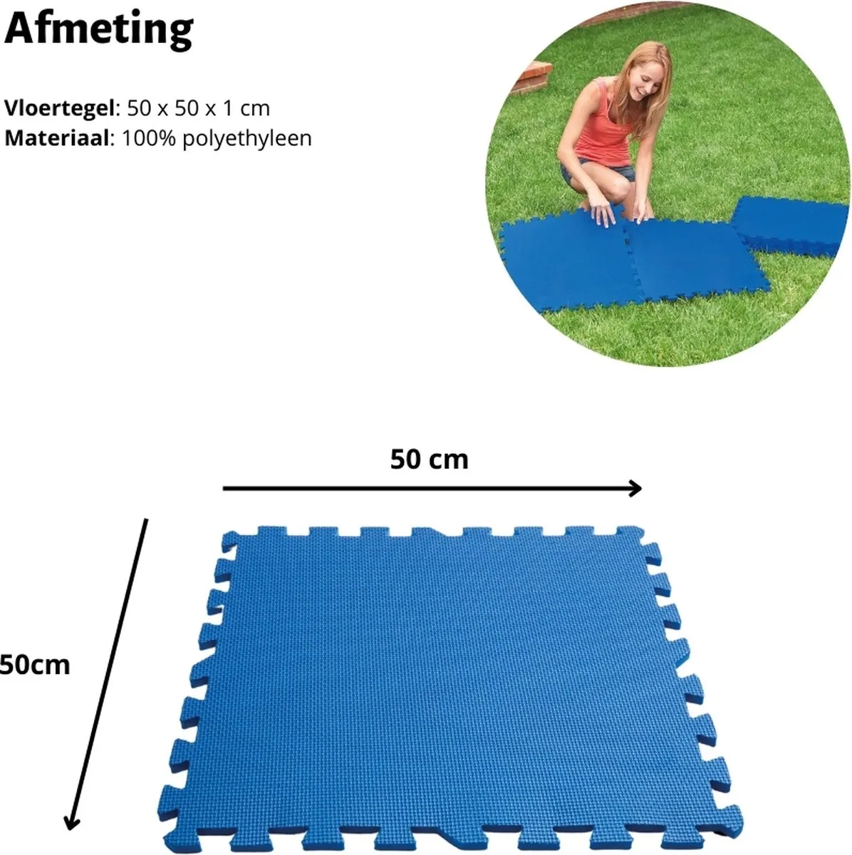 Intex Zwembadtegels 50x50cm - 48 Stuks - Blauw - MPN 29081-Blauw