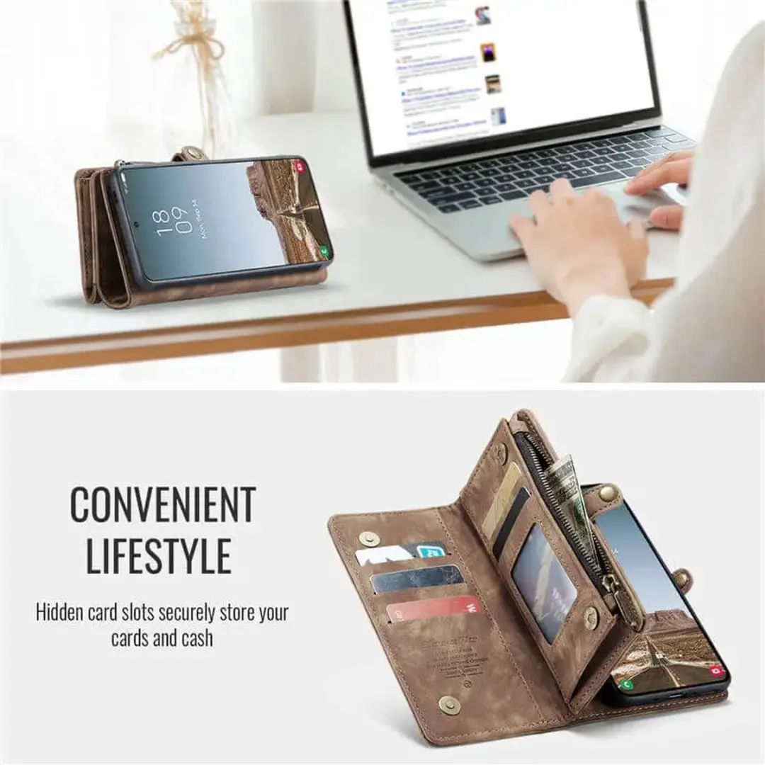 Caseme 008 Book Case Back Cover Samsung Galaxy A37 - 2-in-1 Bruin