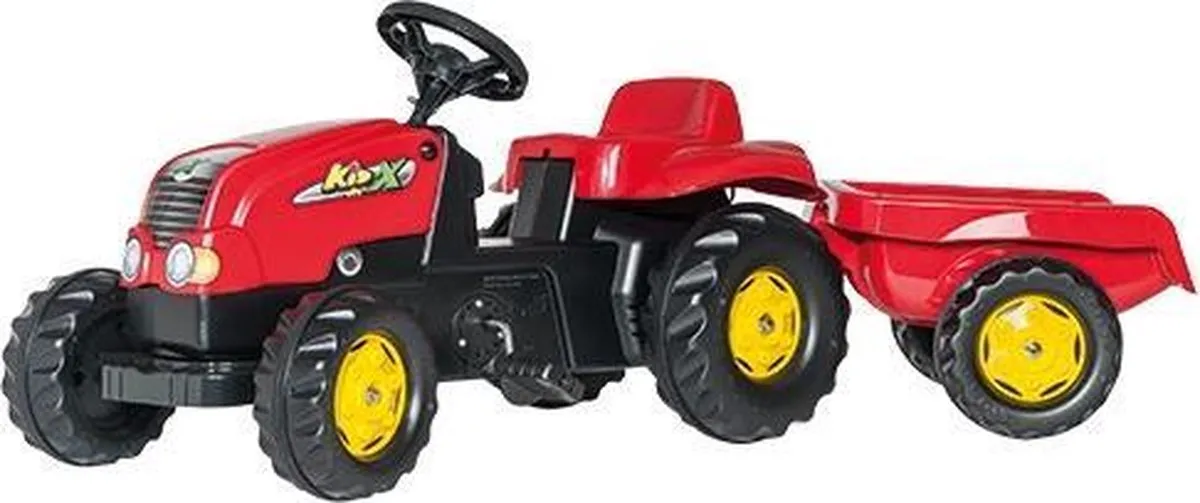 Rolly Toys rollyKid Rood Traptractor met Aanhanger 012121