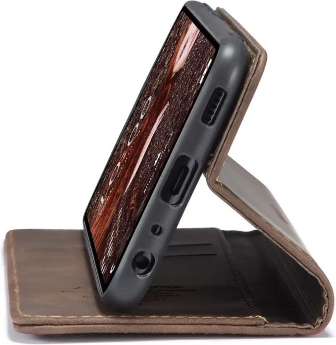 Caseme 013 Book Case Hoesje Samsung Galaxy A12 - Donkerbruin