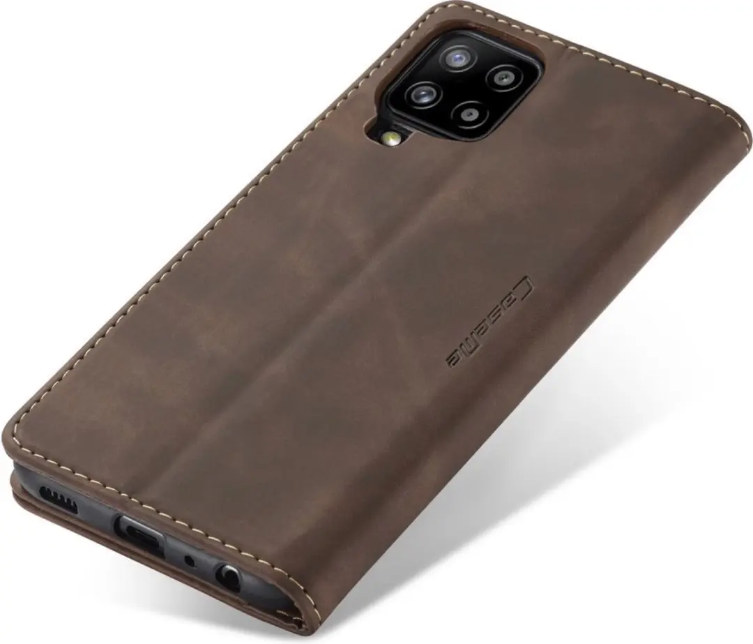 Caseme 013 Book Case Hoesje Samsung Galaxy A12 - Donkerbruin