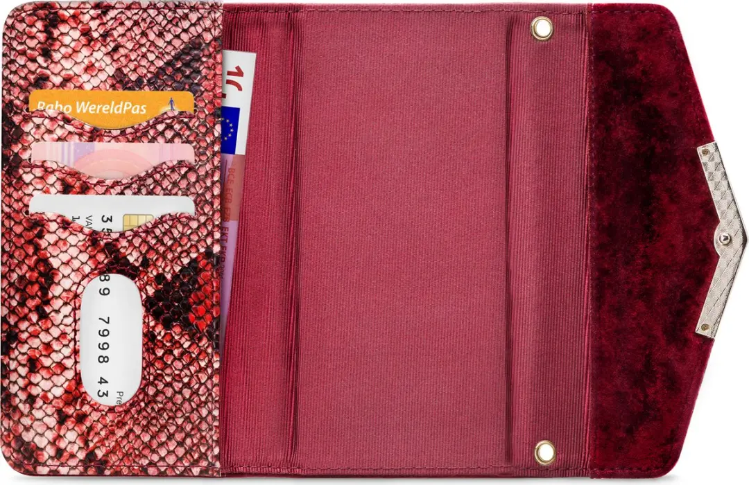 Mobilize Velvet Clutch iPhone XR - Rood - 4 Pasjes