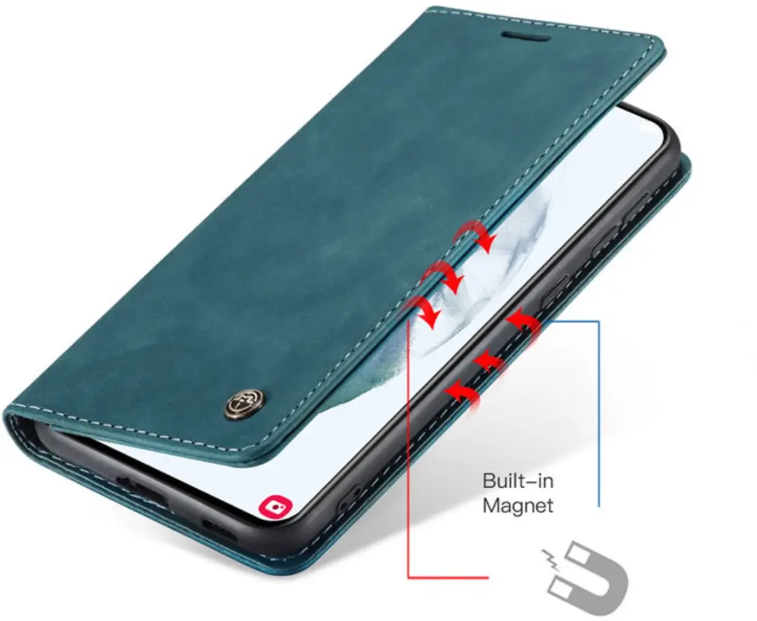 CaseMe Galaxy S21 Plus Wallet Book Hoesje G996-13 - Donkerblauw - afbeelding 6 van 6