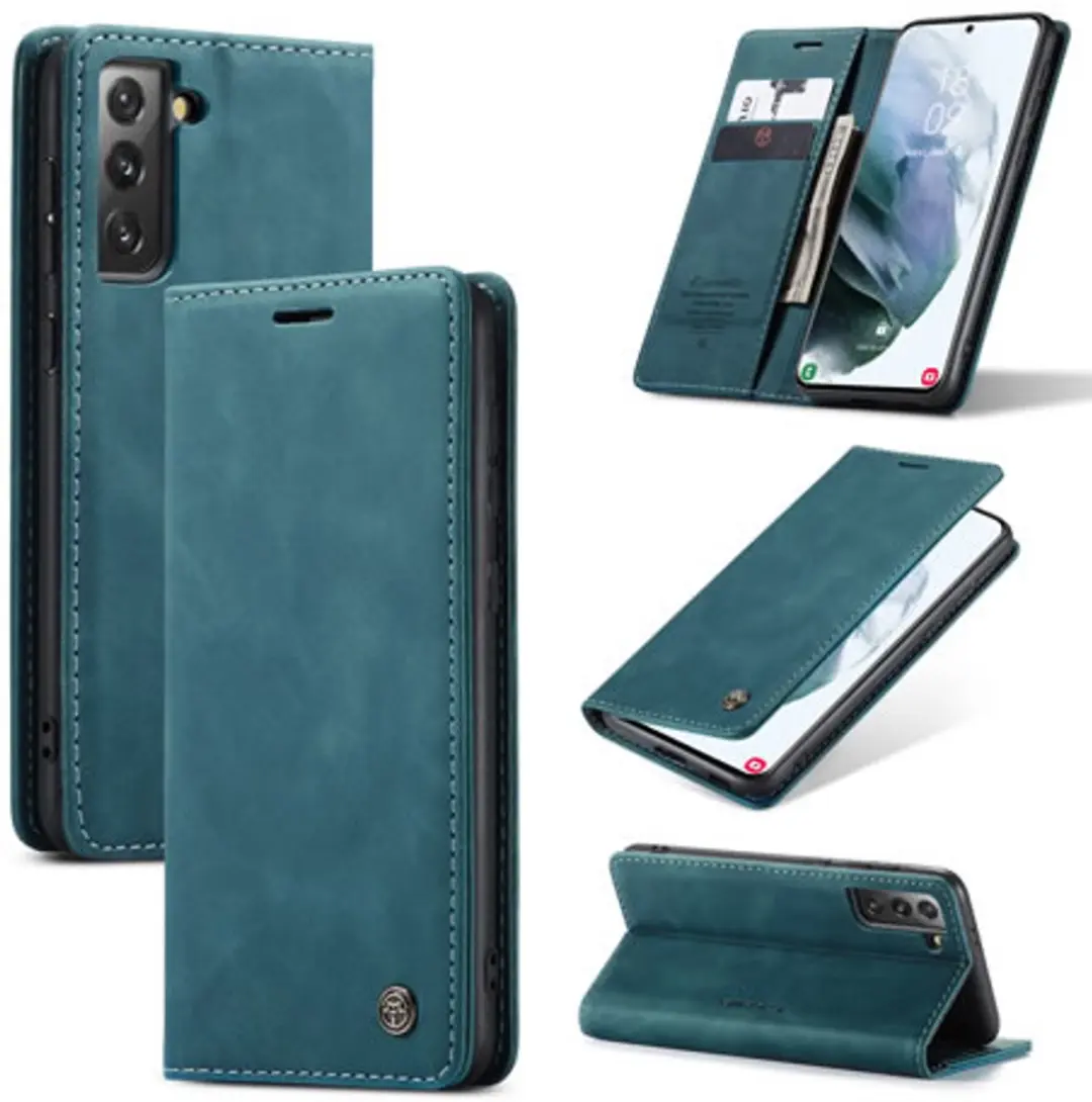 CaseMe Galaxy S21 Plus Wallet Book Hoesje G996-13 - Donkerblauw