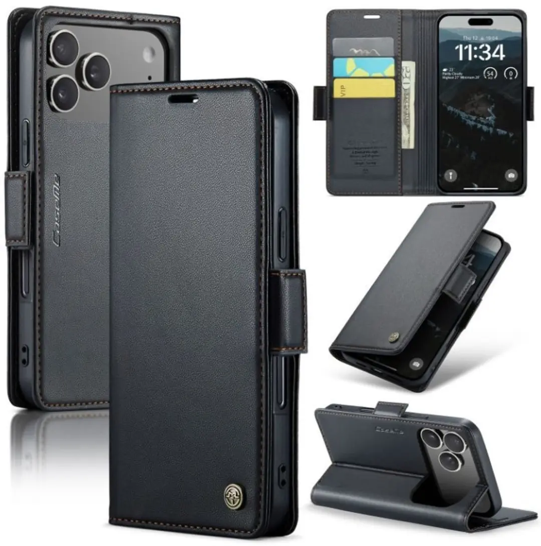 Caseme Wallet Case iPhone 17 Pro - RFID Bescherming - Zwart