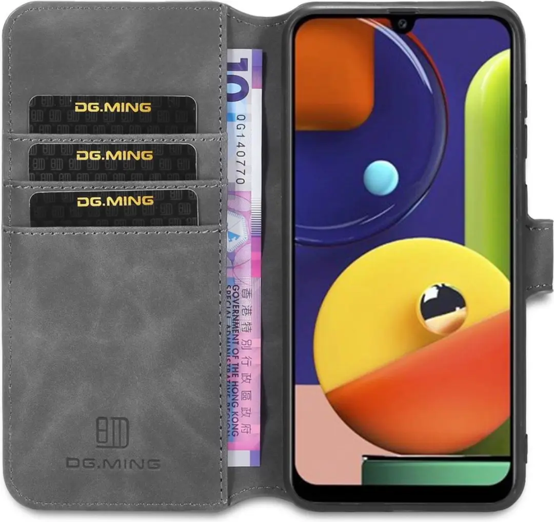 DG.MING Hoesje Samsung Galaxy S7 Edge - 3 Pasjes Grijs