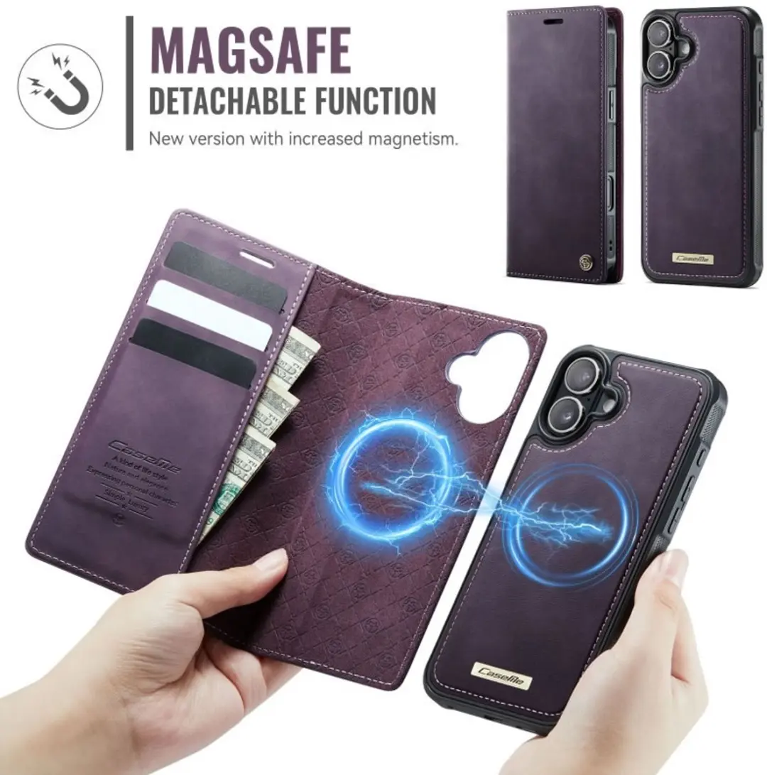 Caseme iPhone 16 Portemonneehoes - MagSafe Paars