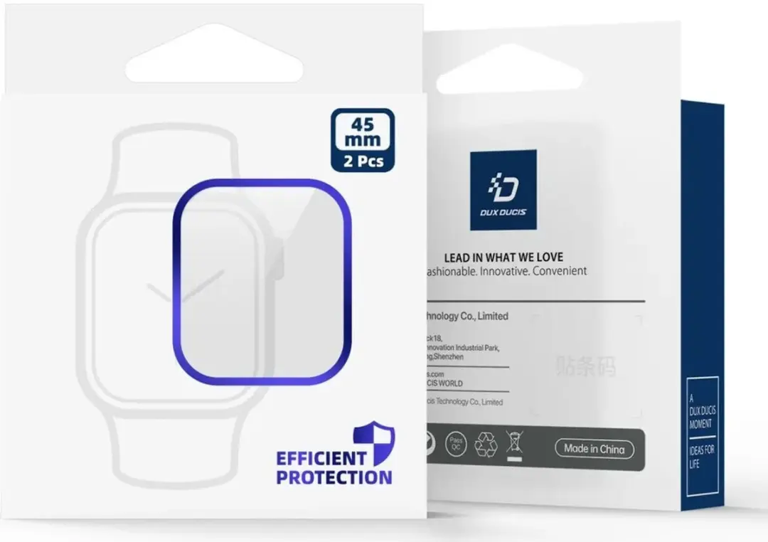 Dux Ducis Screenprotector Apple Watch 45mm - 2 Stuks - Zwart