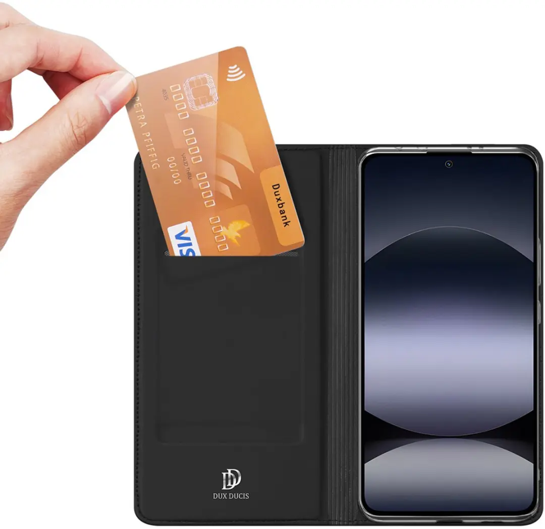 Dux Ducis Slim Softcase Bookcase Xiaomi Redmi Note 14 4G - Zwart