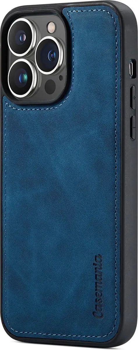 Caseme iPhone 15 Pro Max Bookcase Hoesje - Donkerblauw Kunstleer - 4 Pasjes