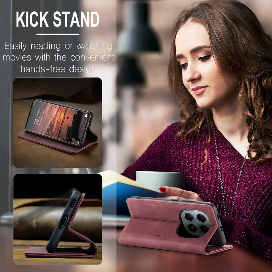 Caseme 013 Book Case Hoesje - Xiaomi Redmi Note 15/Poco M8 - 2 Pasjes - Bordeaux