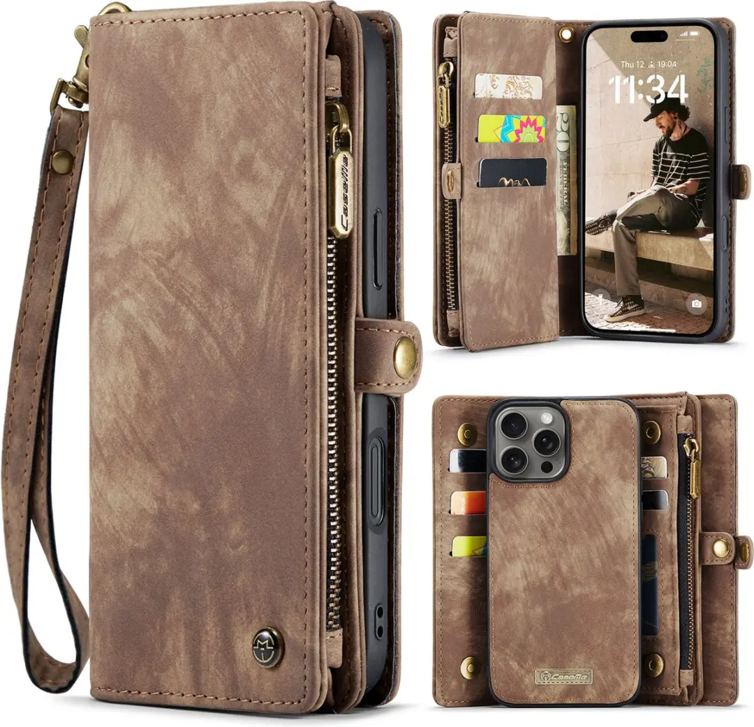Caseme iPhone 16 Pro Max Telefoonhoesje 2-in-1 Book Case