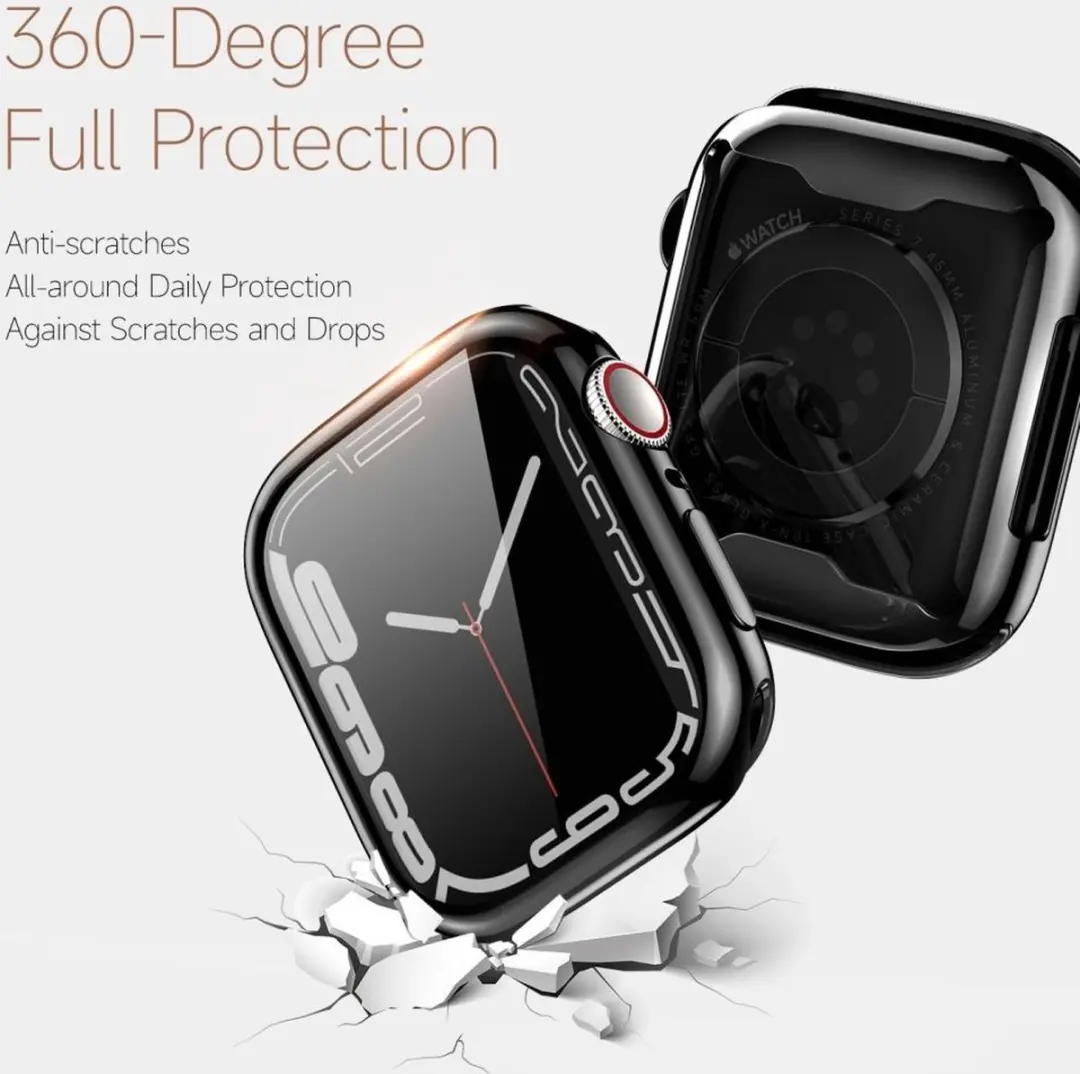 Dux Ducis Somo Full Protect TPU Hoesje - Apple Watch 7/8/9 45mm - Zwart