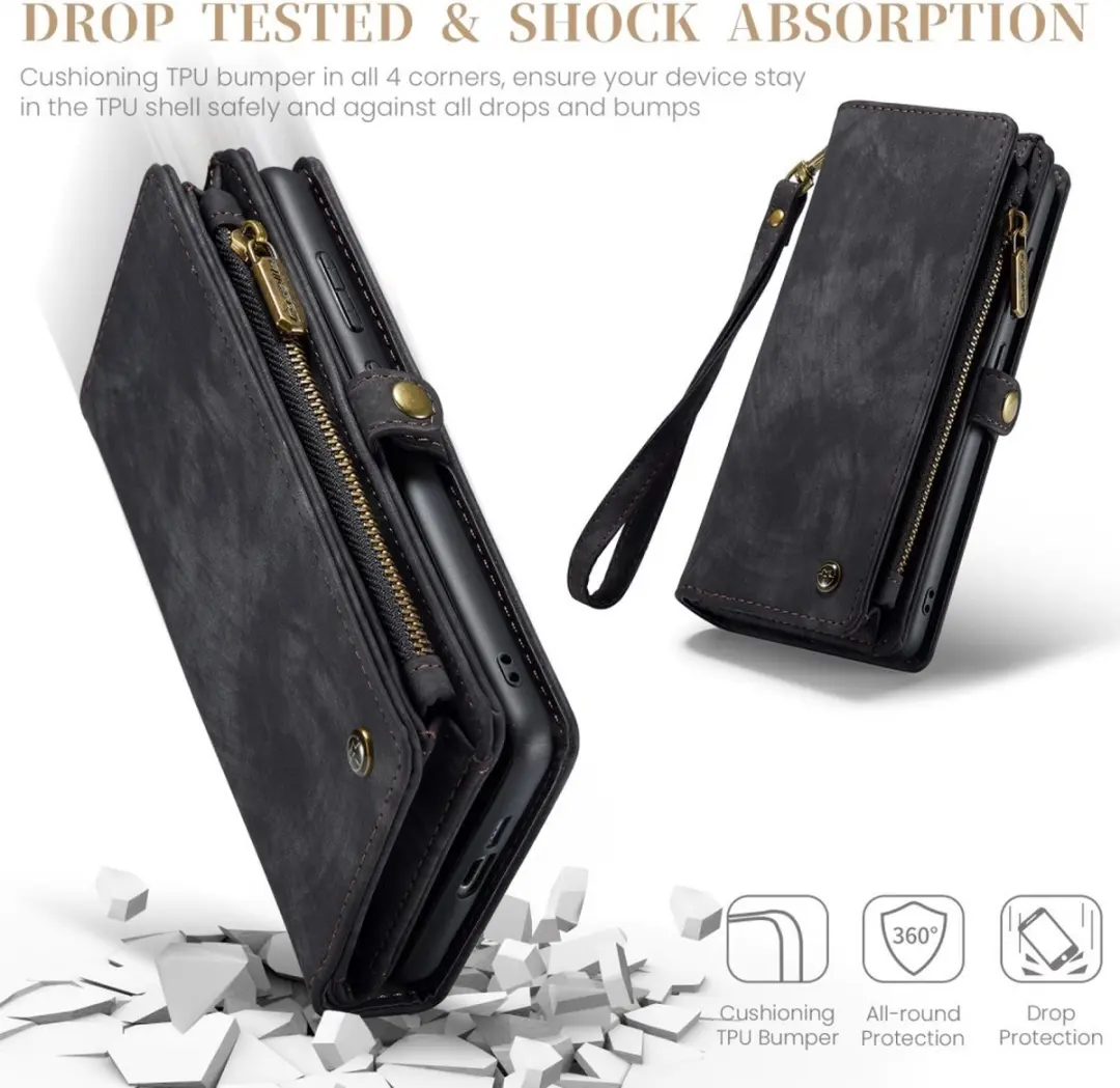 Caseme 008 Hoesje Samsung Galaxy S24 Plus - 8 Pasjes - Zwart