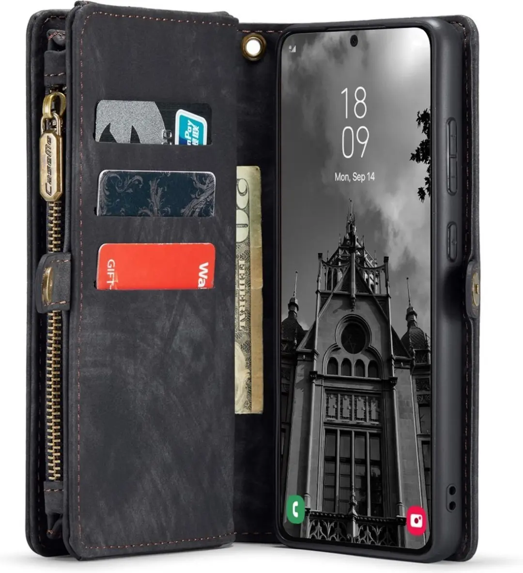 Caseme 008 Hoesje Samsung Galaxy S24 Plus - 8 Pasjes - Zwart
