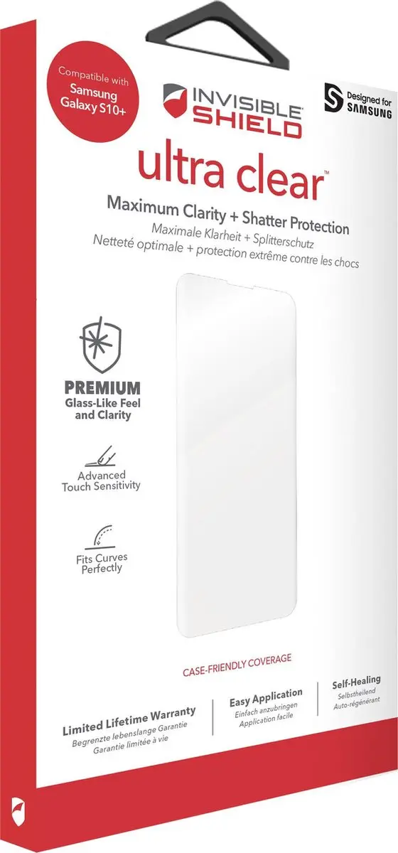 ZAGG InvisibleSHIELD Ultra Clear Galaxy S10+ Schermbeschermer