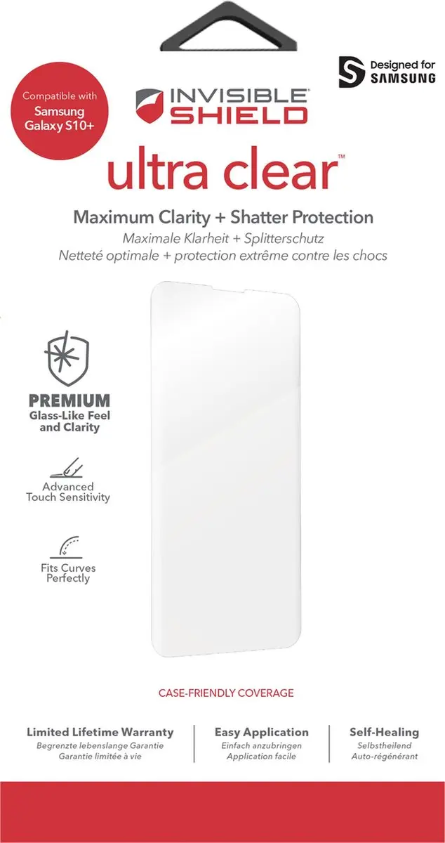 ZAGG InvisibleSHIELD Ultra Clear Galaxy S10+ Schermbeschermer