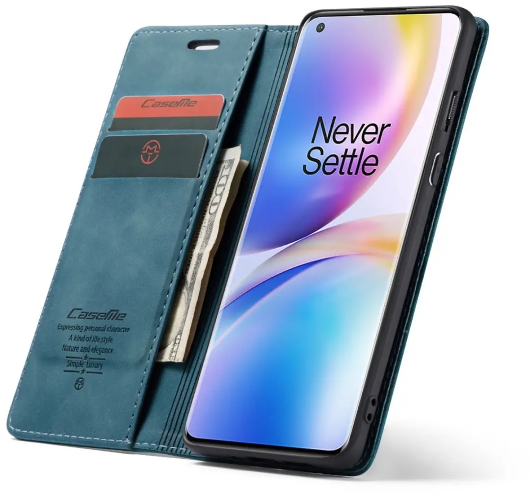 Caseme Book Case Groen - OnePlus 8 Pro Hoesje - 2 Pasjes