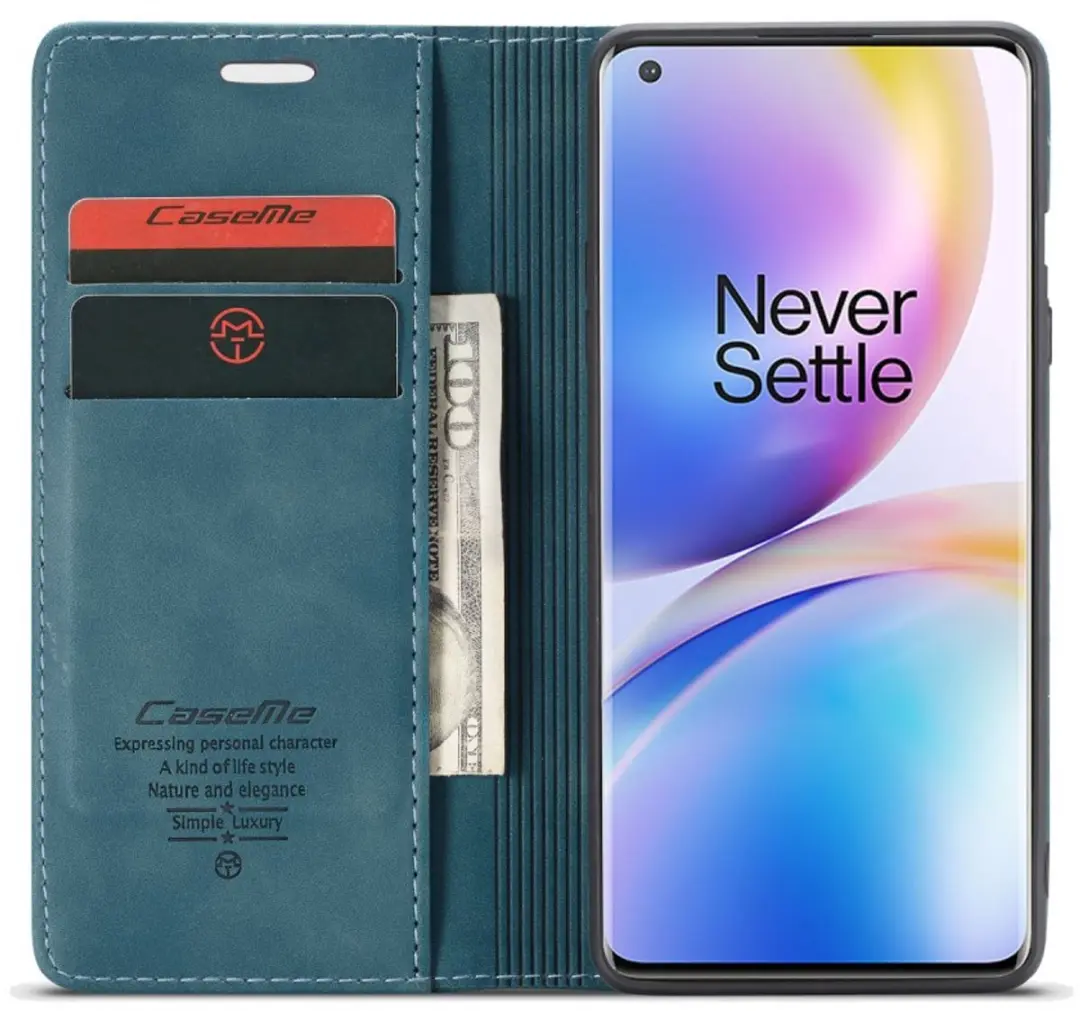 Caseme Book Case Groen - OnePlus 8 Pro Hoesje - 2 Pasjes