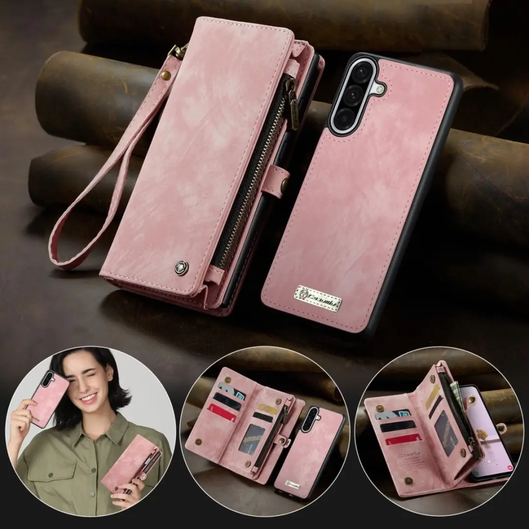 Caseme 008 Hoesje Samsung Galaxy A56 - Roze - 8 Pasjes
