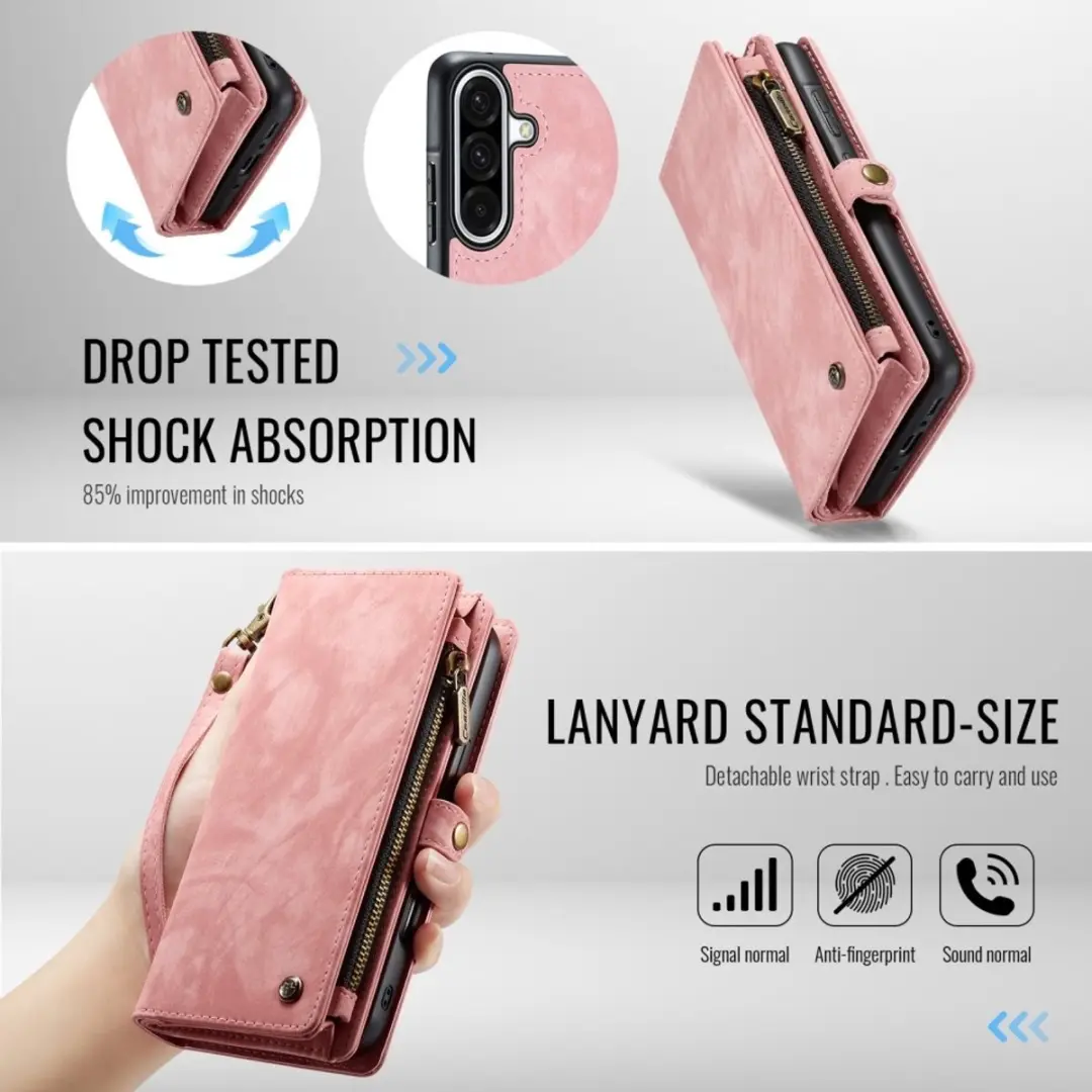 Caseme 008 Hoesje Samsung Galaxy A56 - Roze - 8 Pasjes - afbeelding 6 van 6