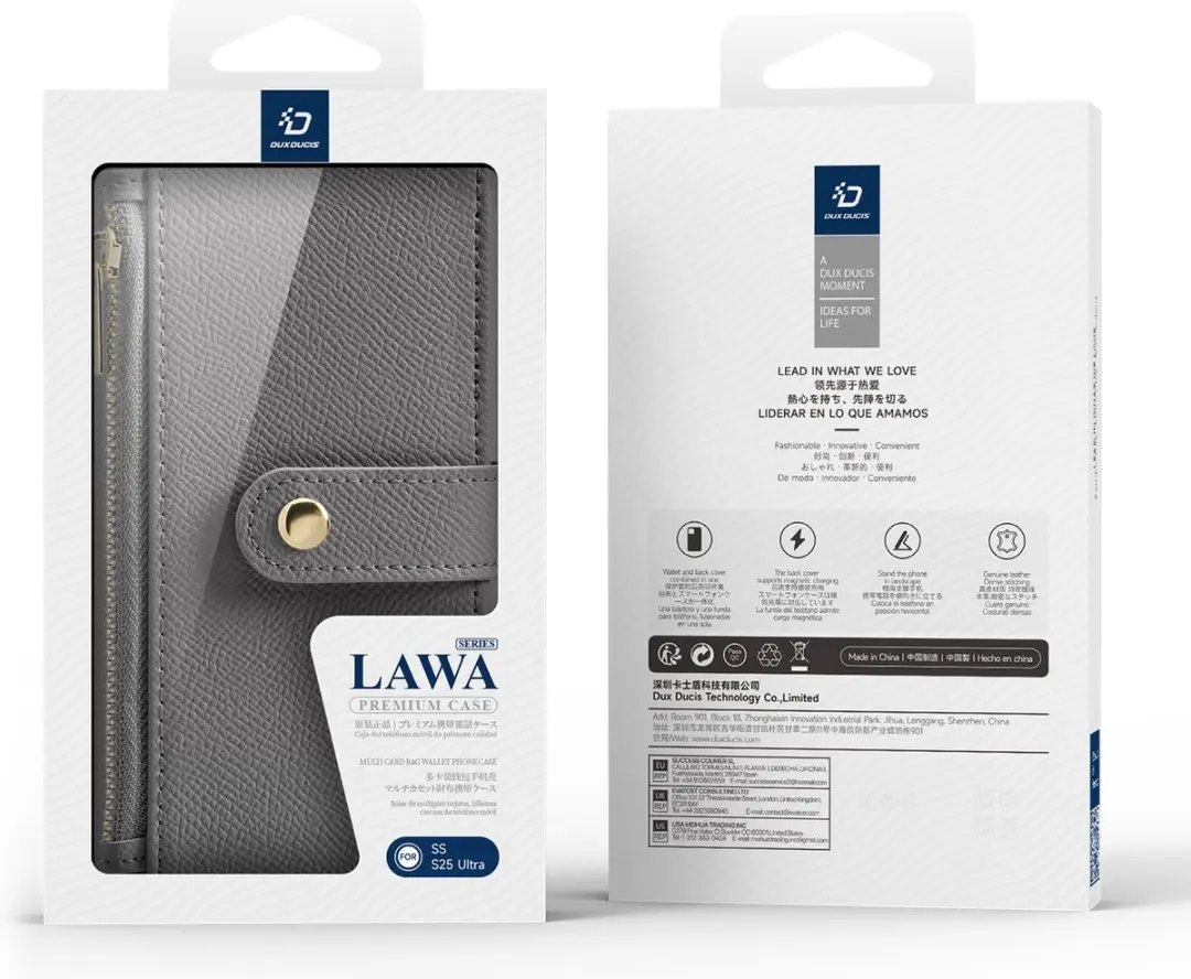 Dux Ducis Lawa Series Hoesje Samsung Galaxy S25 Ultra - Grijs