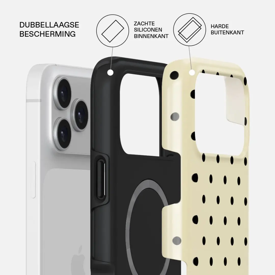 Burga Sweet Treat iPhone 17 Pro Max Hoesje - Beige met zwarte stippen - afbeelding 4 van 5