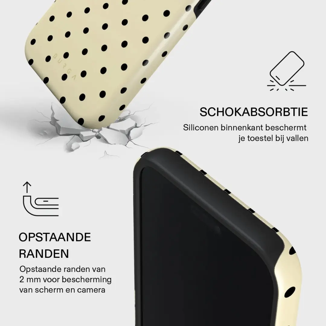Burga Sweet Treat iPhone 17 Pro Max Hoesje - Beige met zwarte stippen - afbeelding 3 van 5