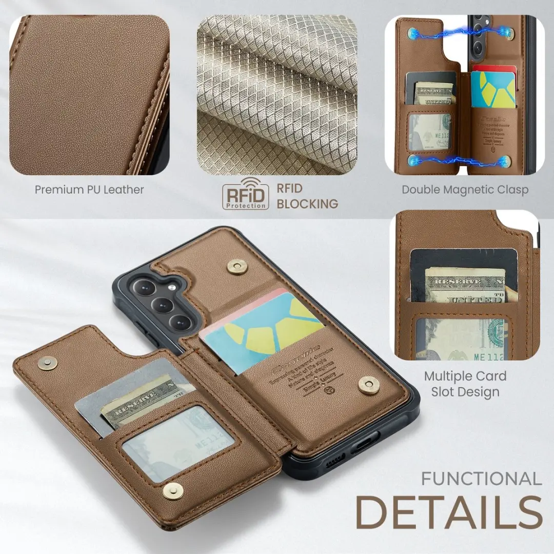Caseme C22 Hoesje Samsung Galaxy S26 - Bruin - 5 Pasjes