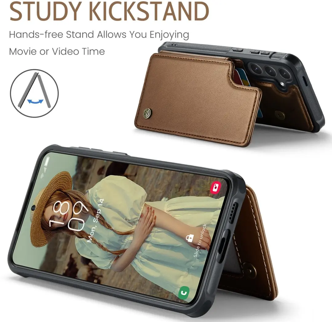 Caseme C22 Hoesje Samsung Galaxy S26 - Bruin - 5 Pasjes