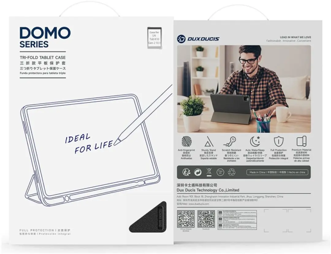 Dux Ducis Tablethoes Lenovo Tab 10.1 (2025) 10.1" - Zwart
