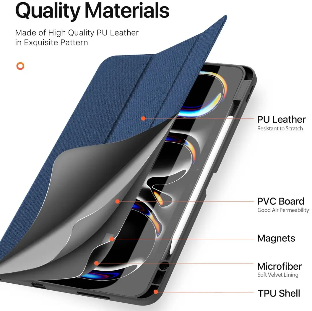 Dux Ducis Domo Book Case SH00075530 - iPad Pro 13 2024 - Donker Blauw - afbeelding 6 van 6