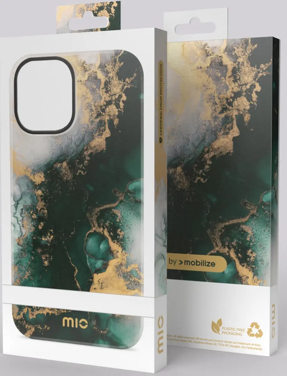 Mobilize MIO iPhone 16 Hoesje - Green Marble - MagSafe