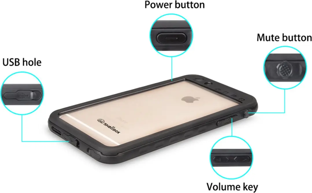 Redpepper Dot Plus Waterproof Backcover iPhone 8/SE/7/6s - Zwart - afbeelding 6 van 6
