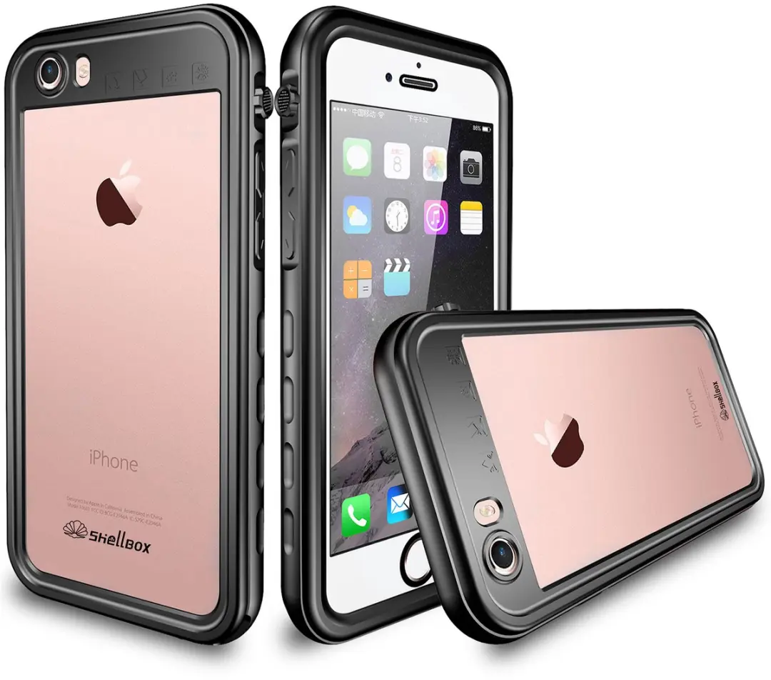Redpepper Dot Plus Waterproof Backcover iPhone 8/SE/7/6s - Zwart - afbeelding 2 van 6