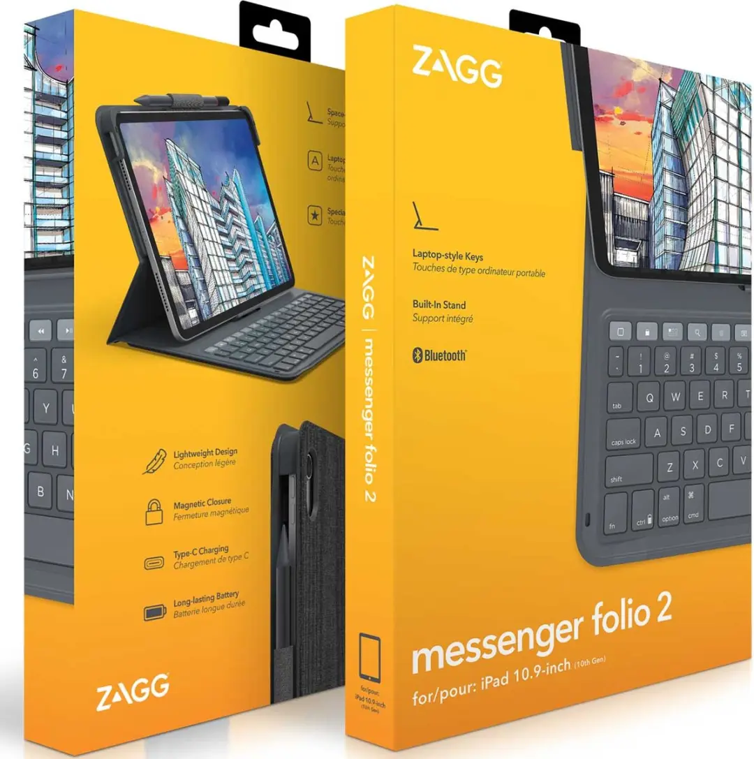 ZAGG Messenger Folio 2 iPad 10 (2022) Tablethoes - Zwart - afbeelding 6 van 6