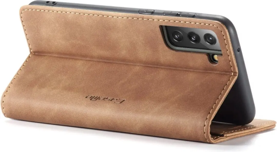 Caseme 013 Book Case Hoesje Samsung Galaxy S21 FE - Bruin