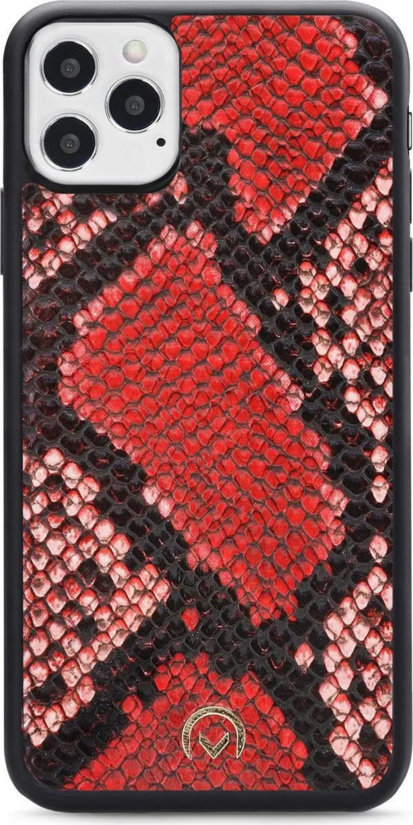 Mobilize iPhone 12/12 Pro Clutch Case - Slangenprint Rood - 4 Pasjes