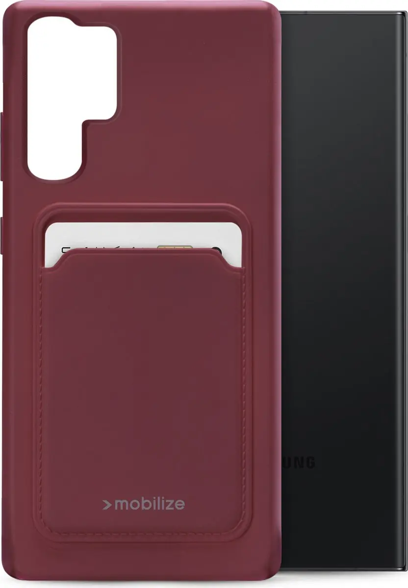 Mobilize Rubber Gelly Card Hoesje Samsung Galaxy S23 Ultra - Bordeaux